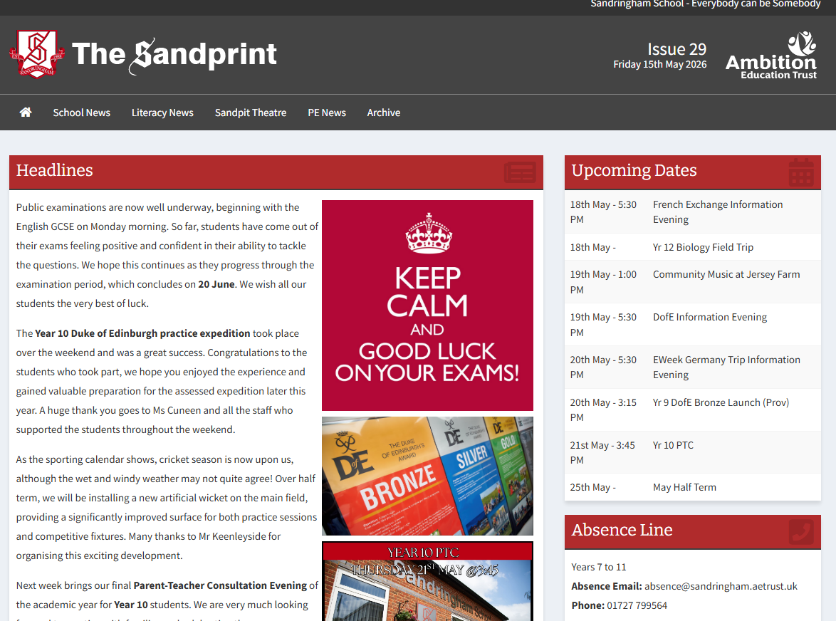 Sandprint 15th May 2026